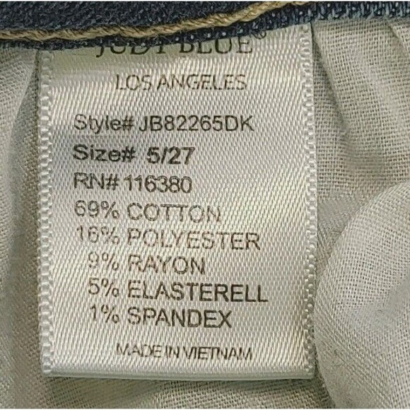 Judy Blue Raw Hem Distressed Skinny Fit Stretch Denim Jeans 5/27 - Picture 15 of 16